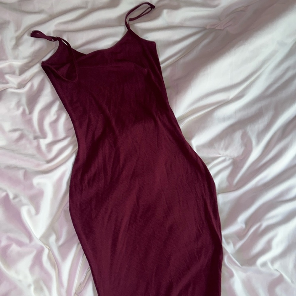 Burgundy Soft Lounge Skims Dress